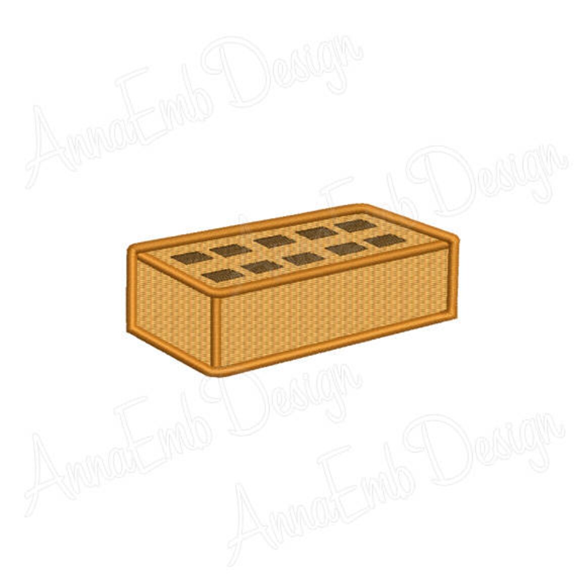 Brick Embroidery Design. Mini Brick Embroidery. Brick Masonry. Etsy