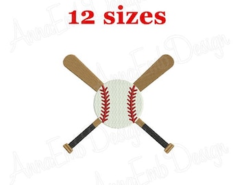 Baseball & Bat Embroidery Design for Machine (Instant Download)