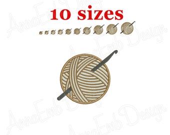 Knitting Yarn Embroidery design Yarn Ball Embroidery Yarn Ball Mini Machine Embroidery Design Sewing embroidery Crochet Hook Embroidery