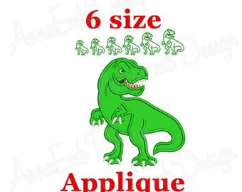 T-Rex Dinosaurier Applikation Stickdatei. Stickdatei Tyrannosaurus Applikation. Dinosaurier Stickerei.  Stickdatei für die Stickmaschine.