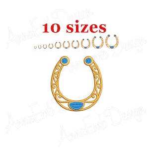 Horseshoe embroidery design. Machine embroidery design. Mini Horseshoe. St Patricks Day. Horseshoe Silhouette. Filled stitch Horseshoe.