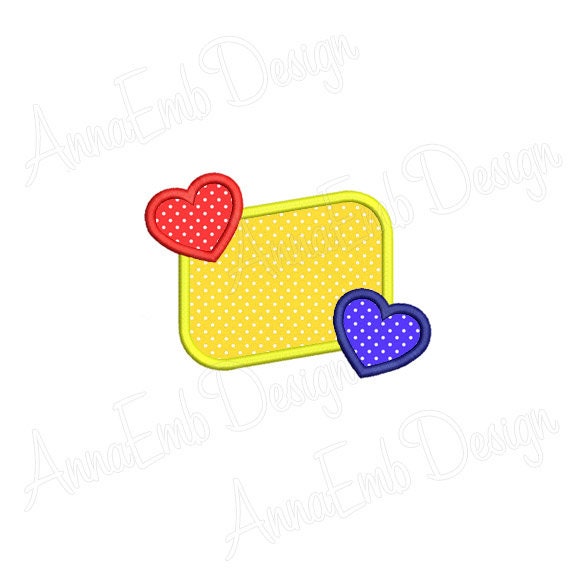 Heart Border Applique Embroidery Design. Frame Embroidery. Etsy