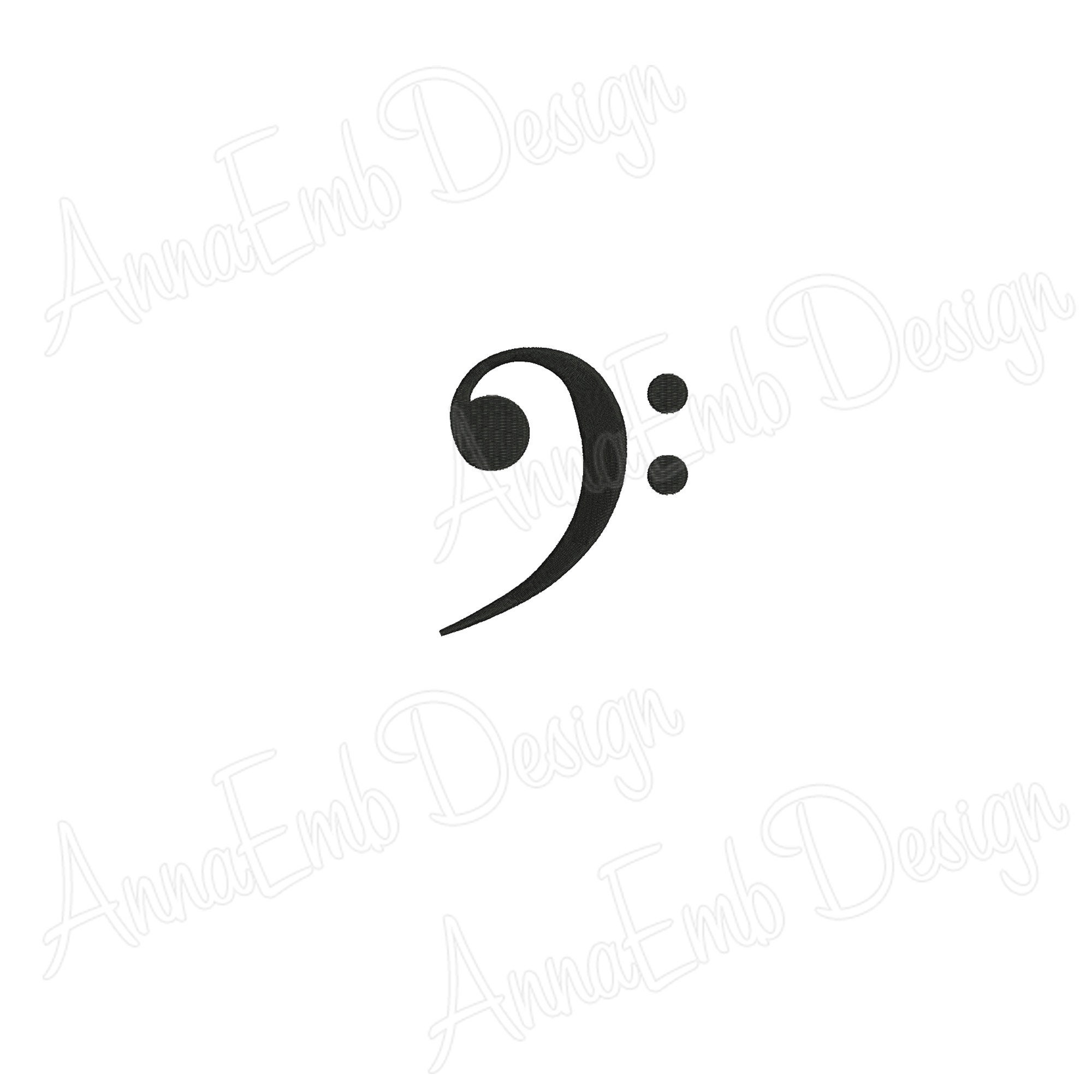 Bass Clef Embroidery Design. Machine Embroidery Design. Bass Clef ...