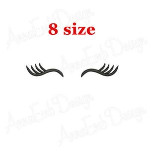 Eyes with lashes Embroidery Design. Eyes Embroidery Design. Face Embroidery Design. Machine Embroidery Design. Eyes Design. Eyes for dolls.