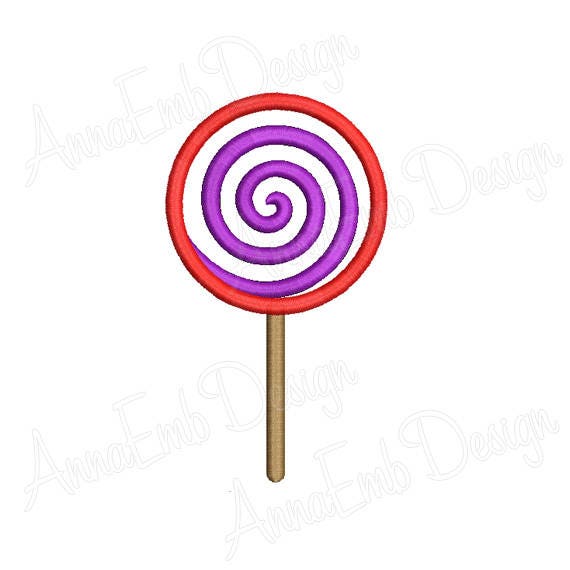 Lollipop Applique Design. Lollipop Embroidery Design. Lollipop 