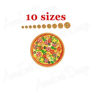 Pizza Embroidery Design. Pizza Design. Mini Pizza. Pizza Fill Design. Machine embroidery design.