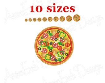 Pizza Embroidery Design. Pizza Design. Mini Pizza. Pizza Fill Design. Machine embroidery design.