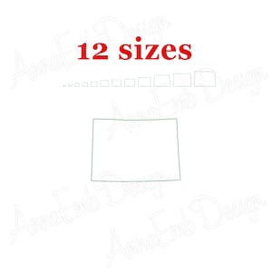 Colorado Embroidery Design Colorado state Design Machine Embroidery Colorado Bean Stitch Colorado Design Colorado Mini Triple Stitch Outline