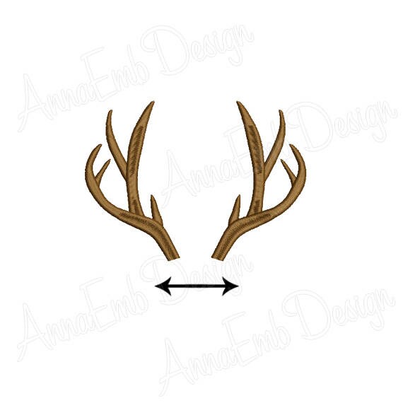 Antlers Embroidery Design. Deer Antler Embroidery Design. Mini