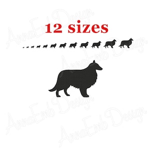 Shetland Sheepdog embroidery design. Machine embroidery design. Dog Silhouette. Shetland Sheepdog mini. Puppy Embroidery. Shetland Collie