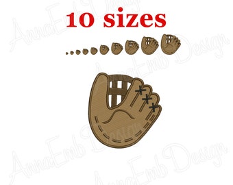 Baseball Glove Embroidery design. Baseball Mitt Embroidery design. Baseball Glove mini Embroidery. Machine Embroidery Design.