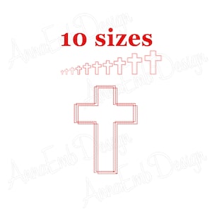 Cross Embroidery Design. Easter Cross Design. Christian Cross Embroidery. Cross bean stitch. Cross redwork. Machine embroidery Design.
