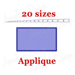 Rectangle Applique Embroidery Design. Rectangle Monogram Applique. Rectangle mini Embroidery. Rectangle Embroidery Design. Basic Shape.