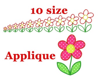 Flower applique design. Floral machine embroidery design. Spring Applique. Baby applique design. Girl applique design. Summer applique.