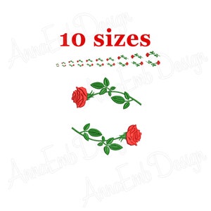 Rose Border embroidery design. Machine embroidery. Rose Frame Border Embroidery Monogram Border Embroidery Design. Flower Border.