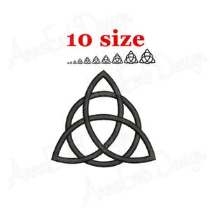 Triquetra-borduurontwerp. Machineborduurontwerp. Triquetra Keltische knoop. Keltisch knoopsymbool. Drie-eenheid knoop. Mini-triquetra.
