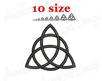 Diseño de bordado Triquetra, símbolo de la Trinidad con nudo celta (descarga instantánea)
