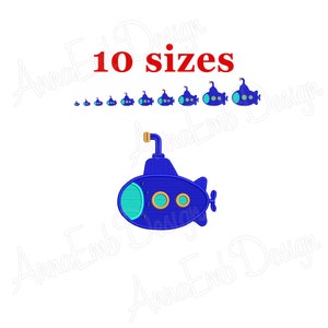 Submarine embroidery design. Submarine mini. Submarine Silhouette. Submarine Fill Design. Machine embroidery design.
