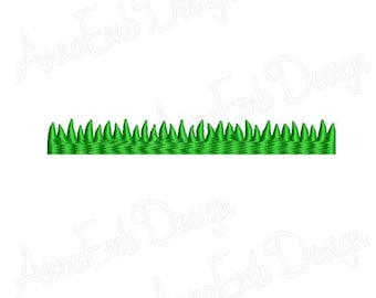 May include: A row of green grass with pointed tips, suitable for embroidery designs.