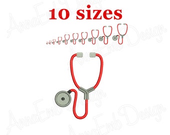 Stethoscope embroidery design. Stethoscope mini Embroidery. Stethoscope Silhouette. Machine embroidery. Stethoscope design.