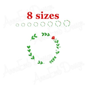 Laurel Wreath Embroidery Design. Branch Embroidery. Laurel Wreath Design. Mini Laurel Wreath. Machine embroidery design