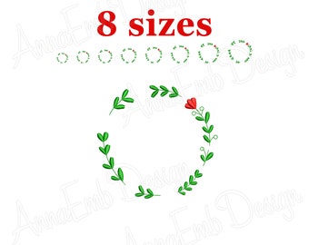 Laurel Wreath Embroidery Design. Branch Embroidery. Laurel Wreath Design. Mini Laurel Wreath. Machine embroidery design