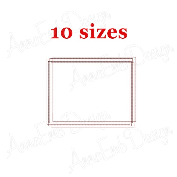 Square Frame Embroidery Design. Square Frame. Embroidery Monogram Font Frame. Square Border. Machine Embroidery Design.