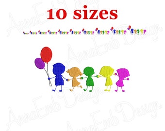 Children Embroidery design. Children Silhouette. Children mini. Children design. Machine Embroidery Design. Happy birthday Embroidery design