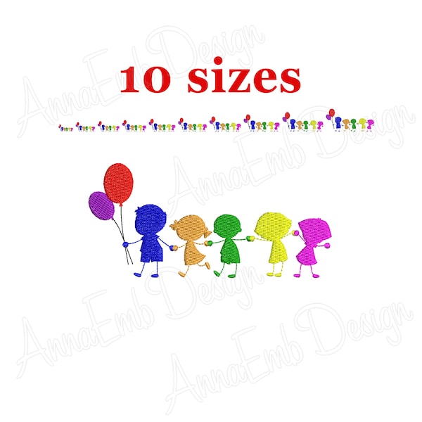 Children Embroidery design. Children Silhouette. Children mini. Children design. Machine Embroidery Design. Happy birthday Embroidery design