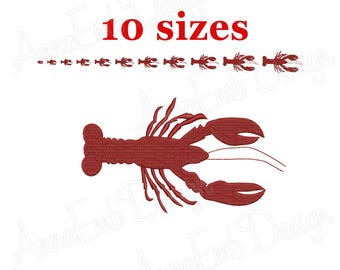 Lobster Embroidery Design, Mini Silhouette (Instant Download)