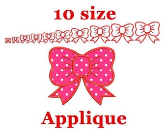 Girl bow applique design. Machine embroidery design. Bow applique design. Applique design girl bow applique. Girl bow embroidery. Bow mini.
