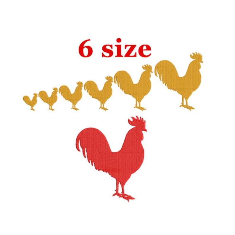 Rooster Embroidery Design. Rooster Silhouette. Mini Embroidery Rooster. Cock Embroidery Design. Cock pattern. American Rooster. image 1