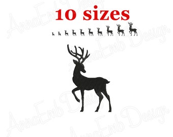 Reindeer Embroidery design. Reindeer Silhouette. Reindeer mini Embroidery. Deer design. Elk design. Machine Embroidery Design.