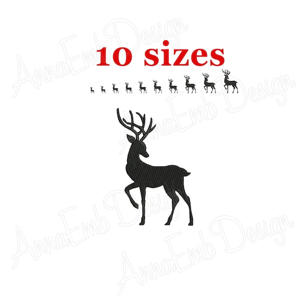 Reindeer Embroidery design. Reindeer Silhouette. Reindeer mini Embroidery. Deer design. Elk design. Machine Embroidery Design.