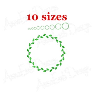 Laurel Wreath Embroidery Design. Laurel Wreath Silhouette Embroidery. Laurel Wreath Design. Mini Laurel Wreath. Machine embroidery design.