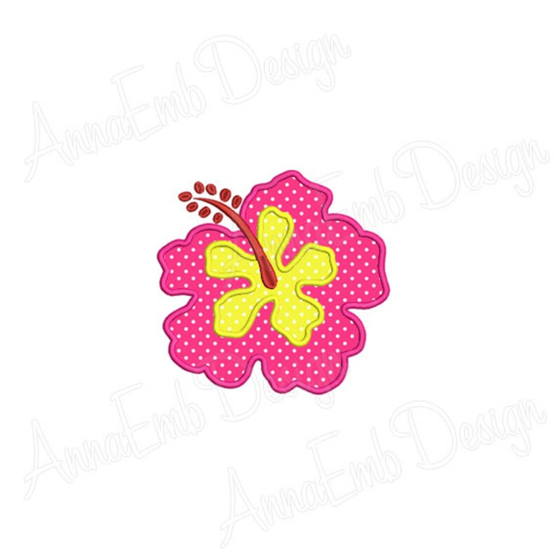 Hibiscus Applique Embroidery Design. Mini Hibiscus. Flower Etsy