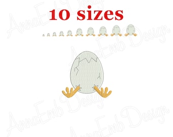 Easter egg embroidery design. Machine embroidery design. Egg Silhouette. Mini Egg embroidery design. Happy Easter design.