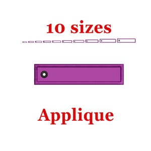 長方形のキータグ刺繍デザイン。長方形のアップリケ刺繍デザイン。長方形のミニ刺繍。長方形の刺繍デザイン。キーチェーン