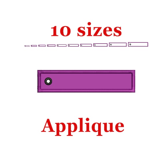 Rectangle Key Tag Embroidery Design. Rectangle Applique Embroidery Design. Rectangle mini Embroidery. Rectangle Embroidery Design. Keychain