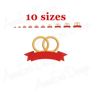 Wedding Rings Embroidery Design. Wedding frame Embroidery. Wedding Rings Design. Mini Wedding Rings. Machine embroidery design.