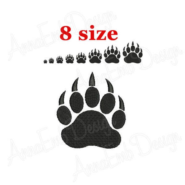 Bear paw Print Embroidery Design. Paw Mini Embroidery. Machine Embroidery Design. Bear paw Silhouette. Animal design. Small Paw.