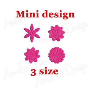 Blumen Stickdatei. Mini Blume. Stickdatei für die Stickmaschine.  Stickdatei Mini Blume. Blumen Design.