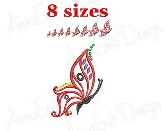 Butterfly Silhouette Embroidery Design (Digital Download)