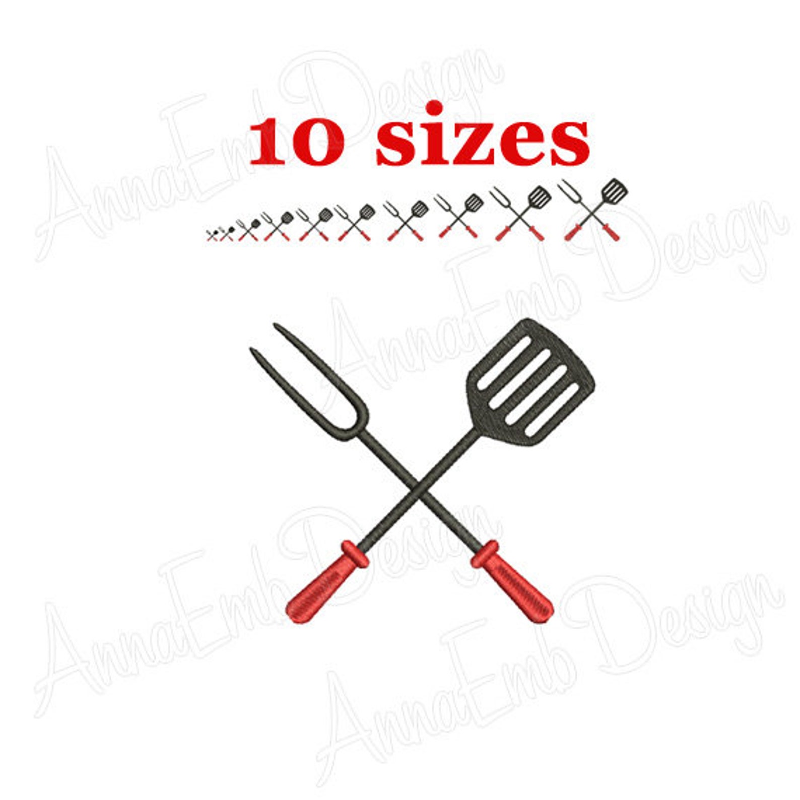 Grilling Tools Embroidery design. Grilling Tools Silhouette. Etsy