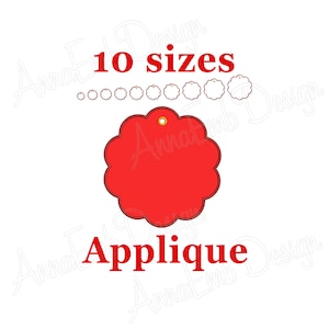 Scallop Banner Circle applique embroidery design. Scalloped Frame Applique Design. Circle Monogram Frame embroidery design. Mini Scallop