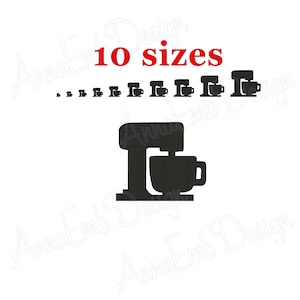 Kitchen Mixer Embroidery design. Mini Kitchen Mixer. Machine Embroidery Design. Stand Mixer. Kitchen Mixer silhouette.