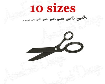 Scissors Embroidery Design, Mini Silhouette (Instant Download)