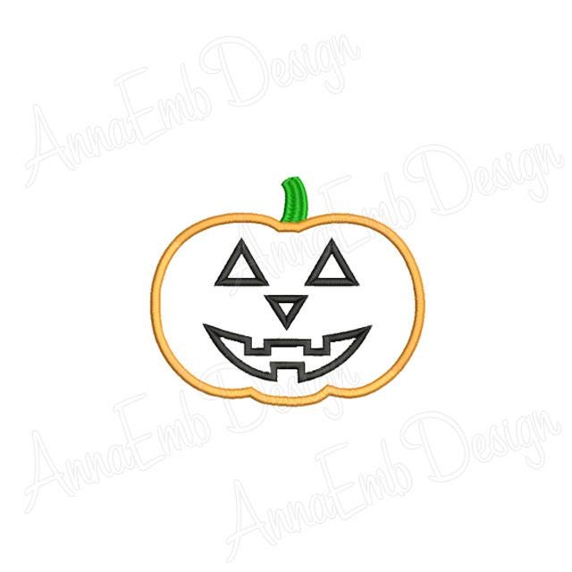 Jack O Lantern Applique Embroidery Design. Pumpkin Mini Design ...