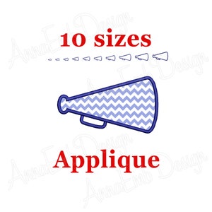 Megaphone Applique Embroidery Design. Megaphone Embroidery Design. Megaphone mini. Machine Embroidery Design. Cheerleader Embroidery.
