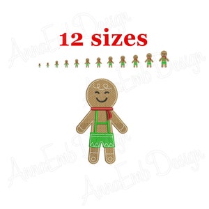 Gingerbread Man embroidery design. Mini Gingerbread Man. Christmas embroidery Design. Machine embroidery design.